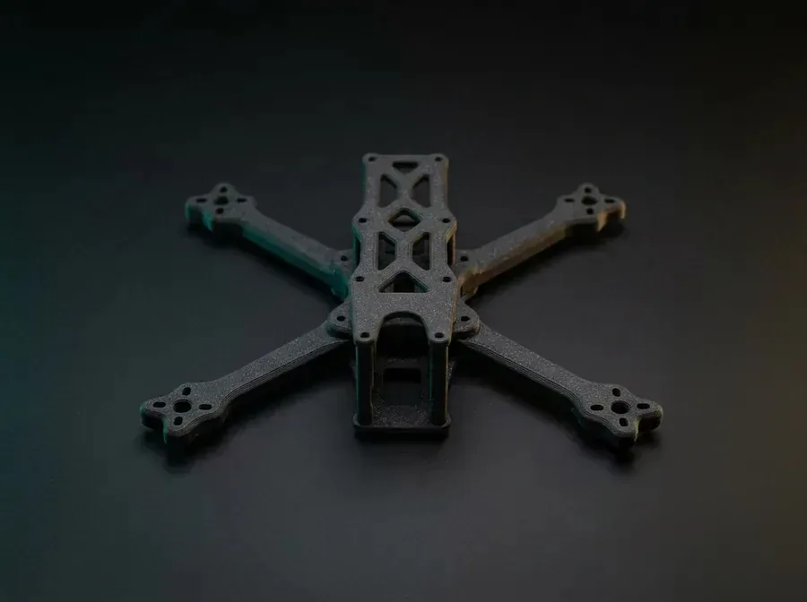 A stiff 3D print in carbon fiber — a drone frame