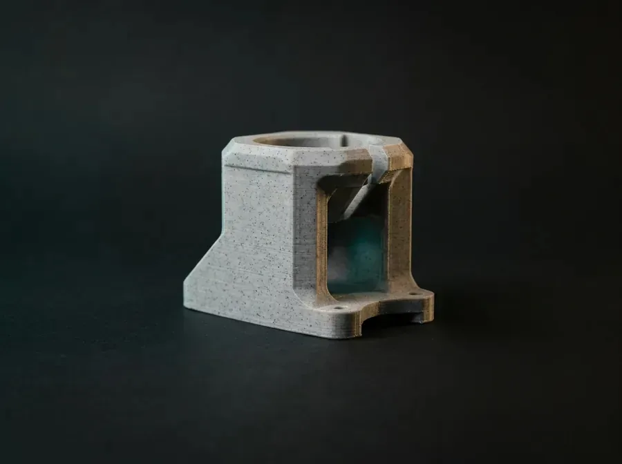 A rugged 3D print in glass fiber — a power-tool jig