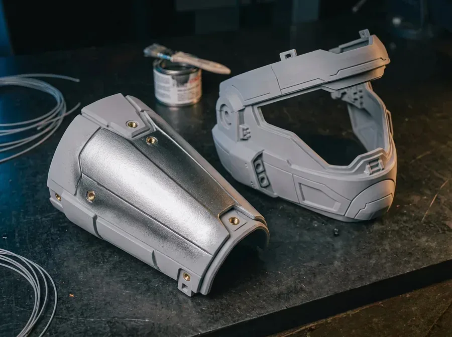 A 3D-printed cosplay prop or armor piece
