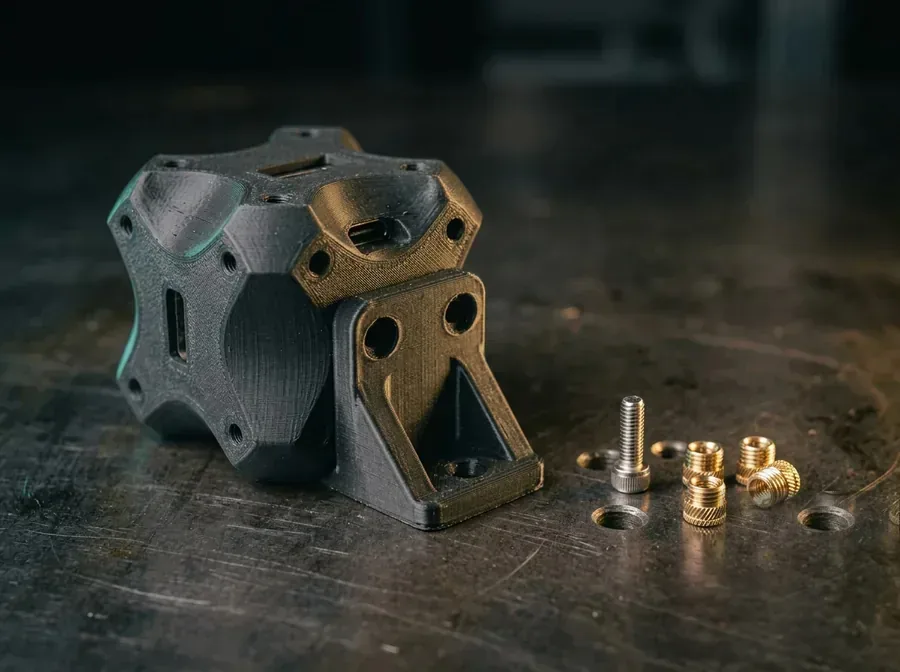 A custom 3D-printed bracket or mount